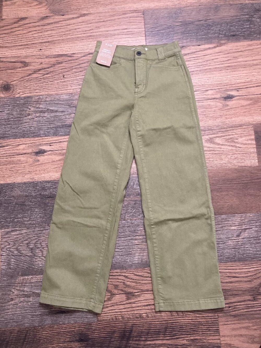 Madewell NWT Full Length Slim Emmett Jeans Wide Leg Pants green 23P